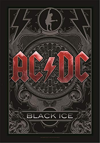 Heart Rock Bandiera Originale AC/DC - Black Ice Tessuto, Multicolore, 110x75x0.1 cm