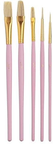 KitchenCraft Sweetly Does It Cake Decorating Brushes, Pink, Set of 5