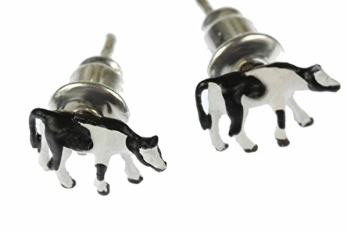 Miniblings Kuh Kühe Bauernhof Ohrstecker schwarz weiß winzig | Ohrschmuck, sorgfältig in Berlin gefertigt, ein Stück mit Persönlichkeit