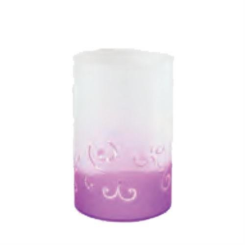 Yankee Candle Frosted 1521501 Scroll Tea Light Holder, 10 x 10 x 15 cm purple