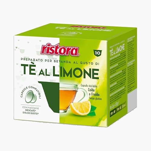 40 CIALDE CAPSULE COMPATIBILI DOLCE GUSTO RISTORA PREPARATO SOLUBILE PER BEVANDA DI TE' A LIMONE