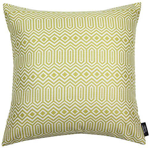 McAlister Textiles Colorado | Kissenbezug für Sofakissen in Senfgelb | 60 x 60 cm | Gewobenes geometrisches Jacquard Muster | Ethno-Design Deko Kissenhülle für Sofa, Couch