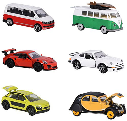 Dickie Majorette 212052011 Vintage 2 Pieces Set alt/Neu, Miniaturfahrzeuge, 2er-Set mit Klassischem und Modernem Modell, Die-Cast, 7, 5cm