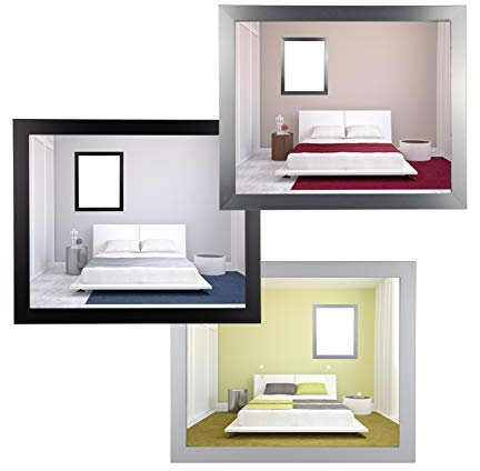 myposterframe Juno Bilderrahmen Holz Werkstoff 48 x 58 cm Größenwahl 58 x 48 cm MDF Farbwahl Hier: Schwarz matt mit Acrylglas klar 1 mm