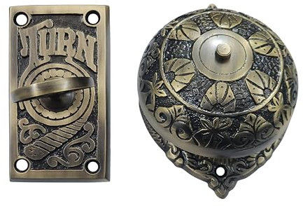 Adonai Hardware Abijam Brass Manual Old Fashion Door Bell or Twist Door Bell or Hand-Turn Door Bell (Antique Brass)