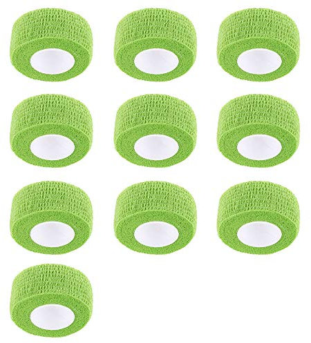 Mintice 10 X Self Adhesive Cohesive Wrap Bandages Strong Elastic First Aid Tape Green Color for Wrist Ankle Sport 4.5mx2.5cm