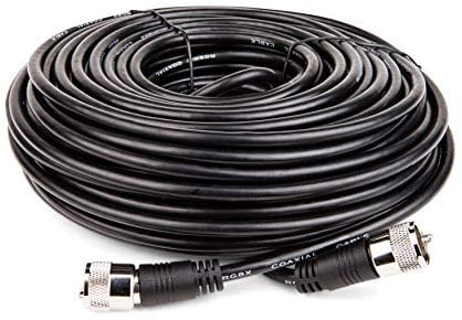 STEREN RG8X Coaxial Cable 75 ft, CB Coax Cable with PL259 UHF Connectors, Male to Male Low Loss 50 Ohm for HAM Radio, LMR400 Cable, Antenna Analyzer