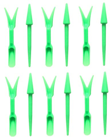 SENRISE Move Lot de 8 mini pelles en plastique pour plantes succulentes, vert