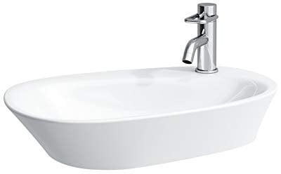 Laufen Palomba Waschtisch-Schale, 1 Hahnloch, mit Überlauf, mit Hahnlochbank, 600x400, Farbe: Weiß - H8168030001041
