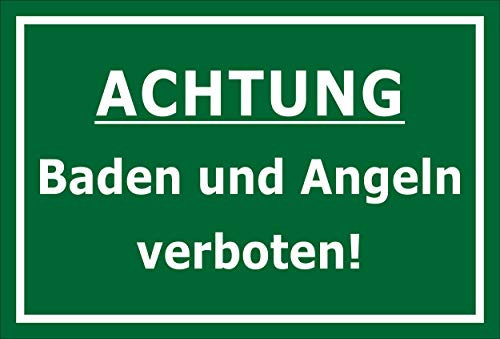 Melis-Folienwerkstatt Schild Baden Angeln verboten 30x20cm - 3mm Hartschaum – 20 VAR S00110-001-G