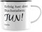JUNIWORDS Emaille-Tasse, Erfolg hat DREI Buchstaben TUN! Goethe, Schwarzer Tassenrand