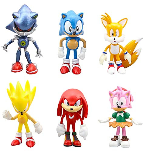 Cake Topper Set - 6 Mini Figures: Hedgehog & Friends - Kids Birthday Party Decoration