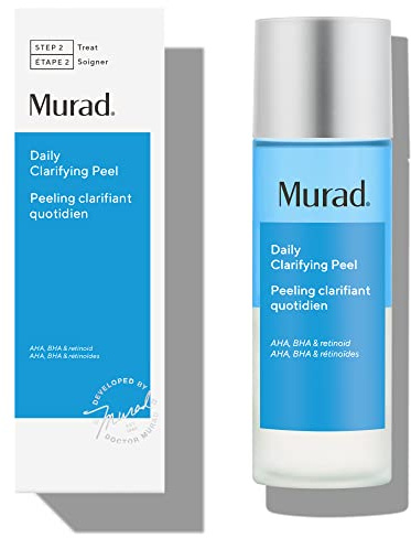 Murad Daily Clarifying Peel – Retinoid, Salicylic and Glycolic Acid, AHA/BHA Exfoliating Liquid Solution for Softer, Smoother, Hydrated, Pore-Refined Skin – 3.2 Fl Oz