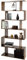 COSTWAY S-Shaped Wooden Bookcase, 5/6 Tiers Freestanding Storage Shelf, Home Office Industrial Decorative Bookshelf Display Stand Rack (Rustic Brown, 80 x 23 x 192cm)