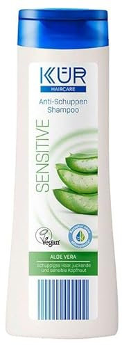 KÜR KUR Haircare Shampoo - Anti-Schuppen SENSITIVE - ALOE VERA, Vegan, Rezeptur ohne Mikroplastik, für sensible, juckende & trockene Kopfhaut 300 ml