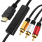 HDMI to RCA Cable, HDMI Male to 3- RCA Female AV Cable Video Audio Component Converter Adapter 1080P Cable for TV HDTV DVD 12FT