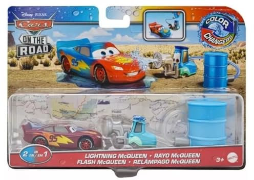 Cars Disney Toys Disney Color Changer 2022 On The Road Lightning McQueen with Pitty