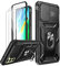 LeYi Funda para Samsung Galaxy S21 FE 5G con [2-Unidades] Cristal Vidrio Templado, Carcasa Cubierta de cámara Deslizante Proteger 360 Full Protección Anillo Soporte Bumper Case,Negro