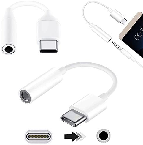 GLITZY GIZMOS Samsung USB-C Headset Jack Adapter - Official Headphones Adaptor/Type C/USB-C to 3.5mm Headphone Adaptor - Note 10 / Note 10+ Plus / S10 - White [ EE-UC10JUWEGWW ]