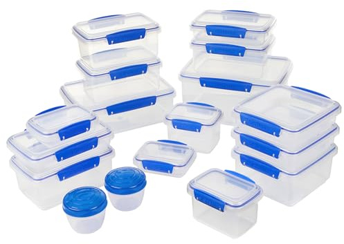 Sistema - 34 Stück Klip IT Vorratsdosen, Modern, 56x56 mm, Schwarz, BPA-frei, Spülmaschinenfest, Gefriergeeignet, 7 fl.oz, 4.25 oz, 11482