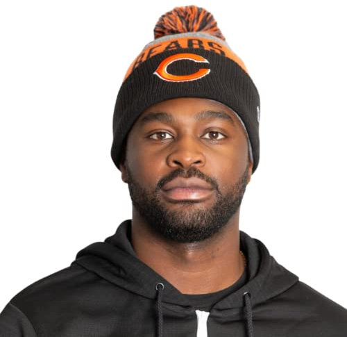 New Era NFL Chicago Bears Color Stripe Beanie Sport Knit Black, Schwarz , One size