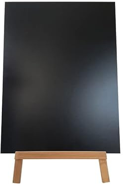 Chevalet trépied en bois brut avec ardoise double face de dimensions 80 x 60 cm