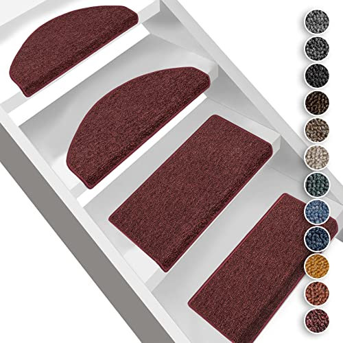 casa pura Stufenmatten London 15er SparSet 11 Farben sauber eingekettelt, Starke Befestigung, stabile Winkelschiene/Farbe Weinrot, halbrund