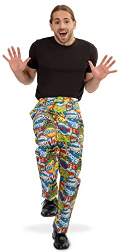 KarnevalsTeufel Sakko oder Hose Pop Art Style Comic 50er 60er Jahre Rockabilly Retro Vintage Herrenkostüm (Hose, XXL)