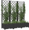Tidyard Hochbeet mit Rankgitter Pflanzkübel Pflanzkasten Blumenkübel Gartenspalier Spalier Rankhilfe Rankkasten Schwarz 120x40x121,5 cm PP
