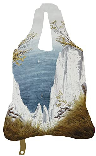 Rannenberg & Friends REB111 | Einkaufsbeutel/Shopper | Motiv: Kreidefelsen auf Rügen | Maße: 50 x 42 cm - Zusammengerollt: 10 x 4 cm