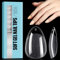 TOMICCA Almond Shaped Short Nail Tips - 192PCS Half Matte Soft Gel, No File Needed- Full Cover False Nails, Clear Acrylic & Strong Tips for Press On Extension - 12 Sizes