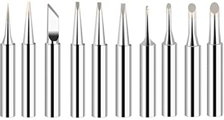 Soldering Iron Soldering Iron Tips, 10Pcs Soldering Tips Kit, 900M Soldering Tips Replacement Solder Iron Tips Kit for Hakko, Atten, Quick, Aoyue, Yihua, Vastar, Sywon, Tabiger, Soaiy