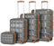 KONO Kofferset 4 Teilig Gepäck-Sets Hartschalenkoffer Reisekoffer Set Zwillingsrollen ABS Koffer Trolleys mit TSA Schloss 4 Rollen Kofferset mit Beautycase-M-L-XL-Set (4tlg. Kofferset, Grau)