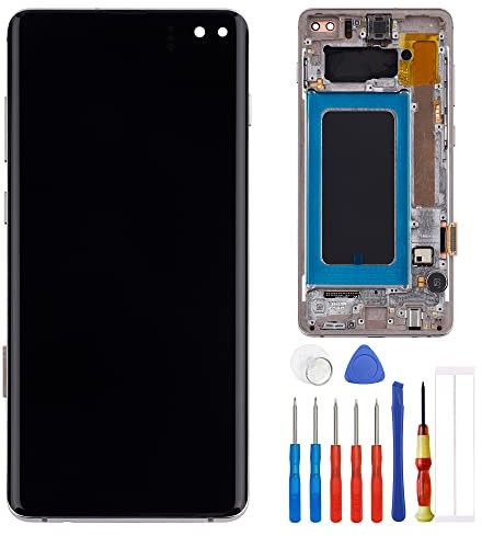 E-YIIVIIL TFT Display Kompatibel mit Samsung Galaxy S10 Plus S10+ SM-G975F/DS 6.4 LCD Display Touch Screen Assembly with Tools Schwarz(Mit Rahmen) No Fingerprint