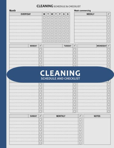 Cleaning Schedule and Checklist (Customizable): Blank Daily Weekly and Monthly House Cleaning Schedule Planner and Organizer | Suitable for Household ... Restaurant, Care Home, etc. - 8.5 x 11