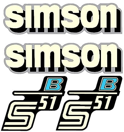 Simson S51 B Retro Wasserschiebebild Abziehbilder Decals Nass Schiebebild DDR IFA