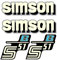 Simson S51 B Retro Wasserschiebebild Abziehbilder Decals Nass Schiebebild DDR IFA
