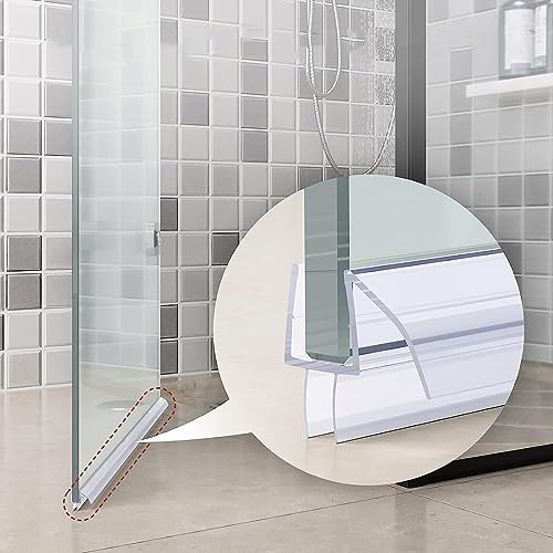 Shower Door Seal, Frameless Shower Door Bottom Seal with Drip Rail, 5/16 and 3/8 Glass Door Seal Replacement, Ultra Clear Durable Polycarbonate Stop Shower Leaks - 70cm ( Color : Clear , Size : For