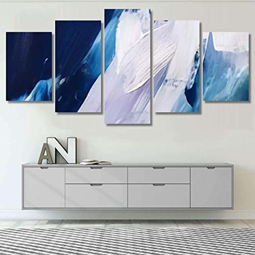 5-Teiliges Leinwandbild Modern 5-Teilig Abstrakte Acrylfarbe Leinwand Home Deco Art Wall Print Modulares Bild, Kinderzimmer Bedruckte Wand Leinwand Deco Mit Rahmen 150 X 80 Cm