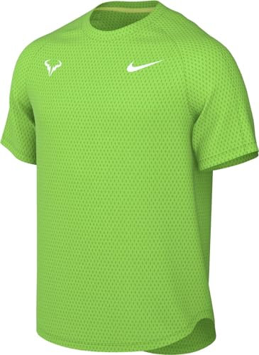 Nike Herren Kurzarm Oberteil Rafa Mnk Df Challenger Top Ss, Action Green/Lt Lemon Twist/White, DV2887-313, M