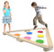 HENGMEI Schwebebalken, Balancierbalken Holz, Balancierbrett für Kinder, Balance Board, mit 6 Runde Bretter Kombinierbar, Spielzeug für Drinnen und Draußen von 3-7 Jahren