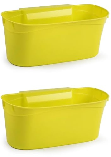 Acan Tradineur - Pack de 2 Cestas recogedoras Multiusos para Cocina - Fabricado en plástico - Recogedor para Diversos usos - 13 x 30 x 17 cm - Color Verde