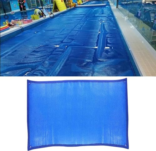 AviiSo Bâche À Bulles pour Piscine 500 um/20 mil Couverture de Spa d'été pour piscines avec œillets et Bordure Robuste, Couverture Flottante pour Grande Piscine (Color : Blue, Size : 8x14ft/2.4x4.3m
