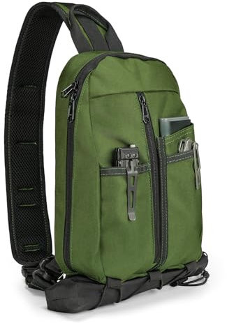VIPERADE UGS1 Sling Bag Organizer Herren Umhängetasche, Kleine EDC Taktische Schultertasche, Brusttasche Mini Rucksack Crossbody Bag für Reisen Wandern Outdoor Sport Täglicher Gebrauch – Grün