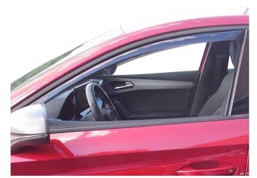 OMAC Windabweiser für Seat Leon 2020-2024 Acryl Dunkel 2tlg | Regenabweiser, Schützt vor Regen und Spritzwasser, waschstraßenfest