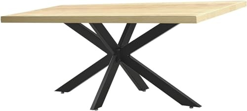 icVantA Pieds de meubles – Pieds de bureau – Pieds de table en métal avec cadre en croix – Pieds de table en acier pour table de salle à manger ou table de conférence, assemblage facile – Noir acier