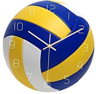 Sharplace Moderne Wanduhr, stilvoll designt, 30 cm Durchmesser, für Wohnzimmer oder Arbeitsplatz, Volleyball