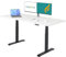 Ergofino höhenverstellbarer Schreibtisch 200x100 cm, elektrisch Schreibtisch mit GS-Zertifiziert, 2 Motoren, 3-Fach Teleskop, 3 Memoryfunktion, Gestell Schwarz inkl. Weiß Tischplatte