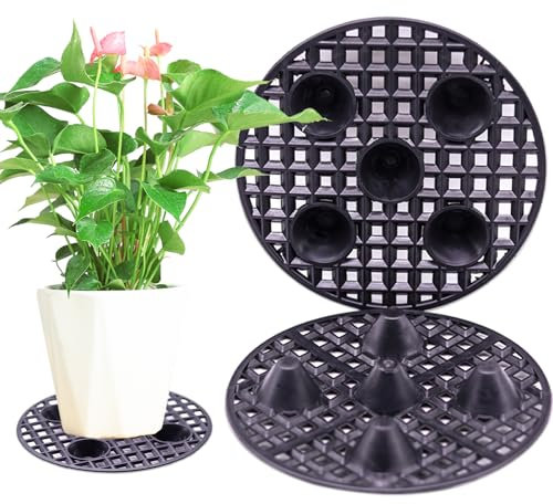 Sottopentola per piante in vaso, sottovaso rotondo, griglia per fiori, supporto per drenaggio, protezione delle radici delle piante, interno ed esterno, 30 cm, 4 pezzi