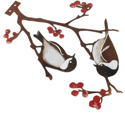 BESPORTBLE Metall Wandkunst Vogel Baum Eisen Skulptur Garten Zierobjekt Terrasse Verschönerung Outdoor Ornament